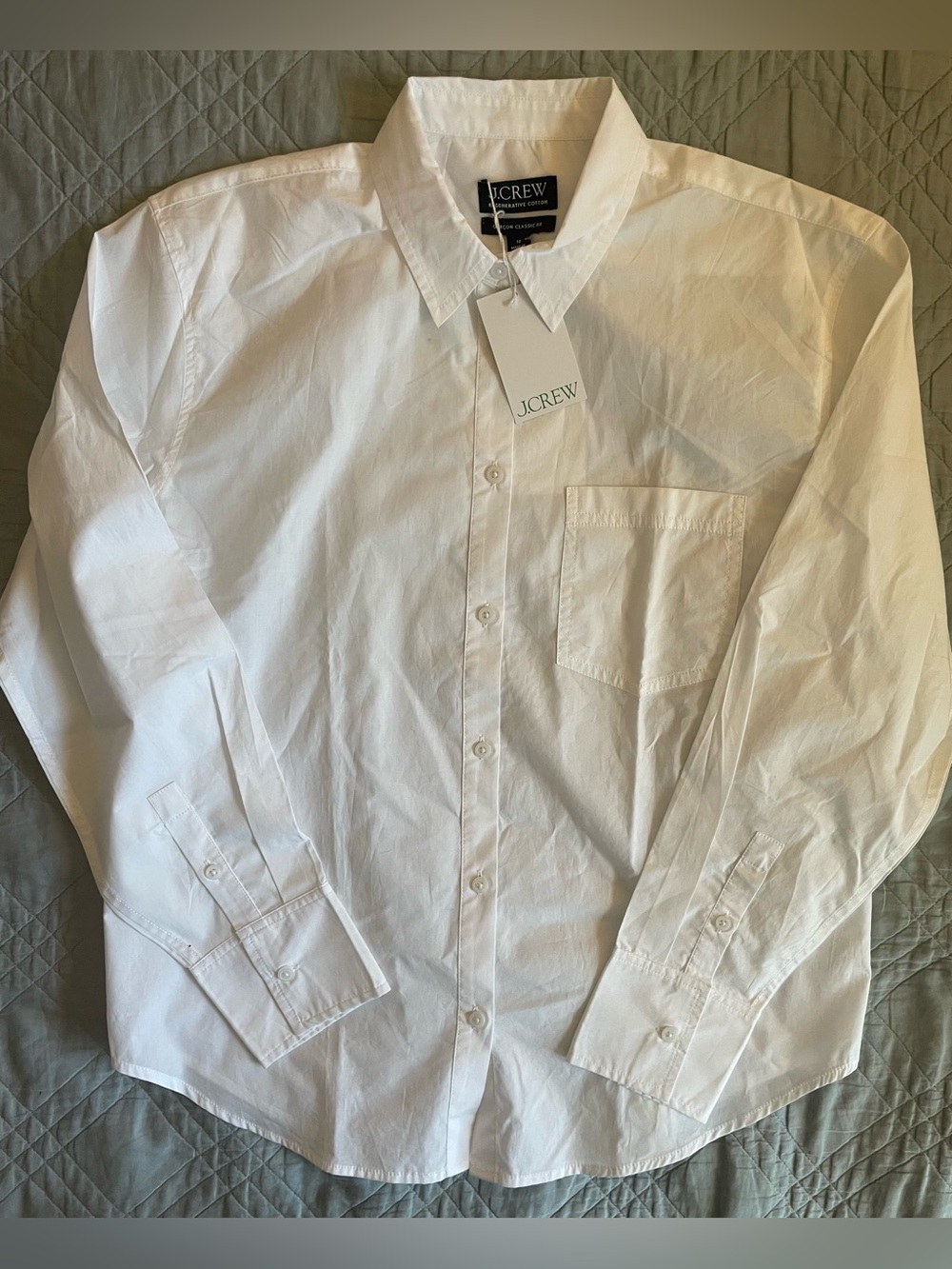 J. CREW Garçon classic shirt in cotton poplin White Size 10 NWD $98 BY 715 - Picture 6 of 8